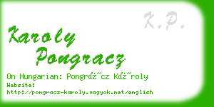 karoly pongracz business card